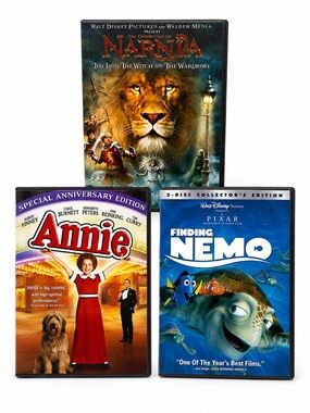 3‎ Bundle DVD Lot Disney Nemo - Annie - Narnia